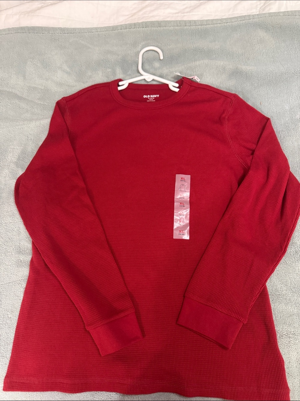 Old Navy Red Long Sleeve Waffle Knit Tee - Kids
